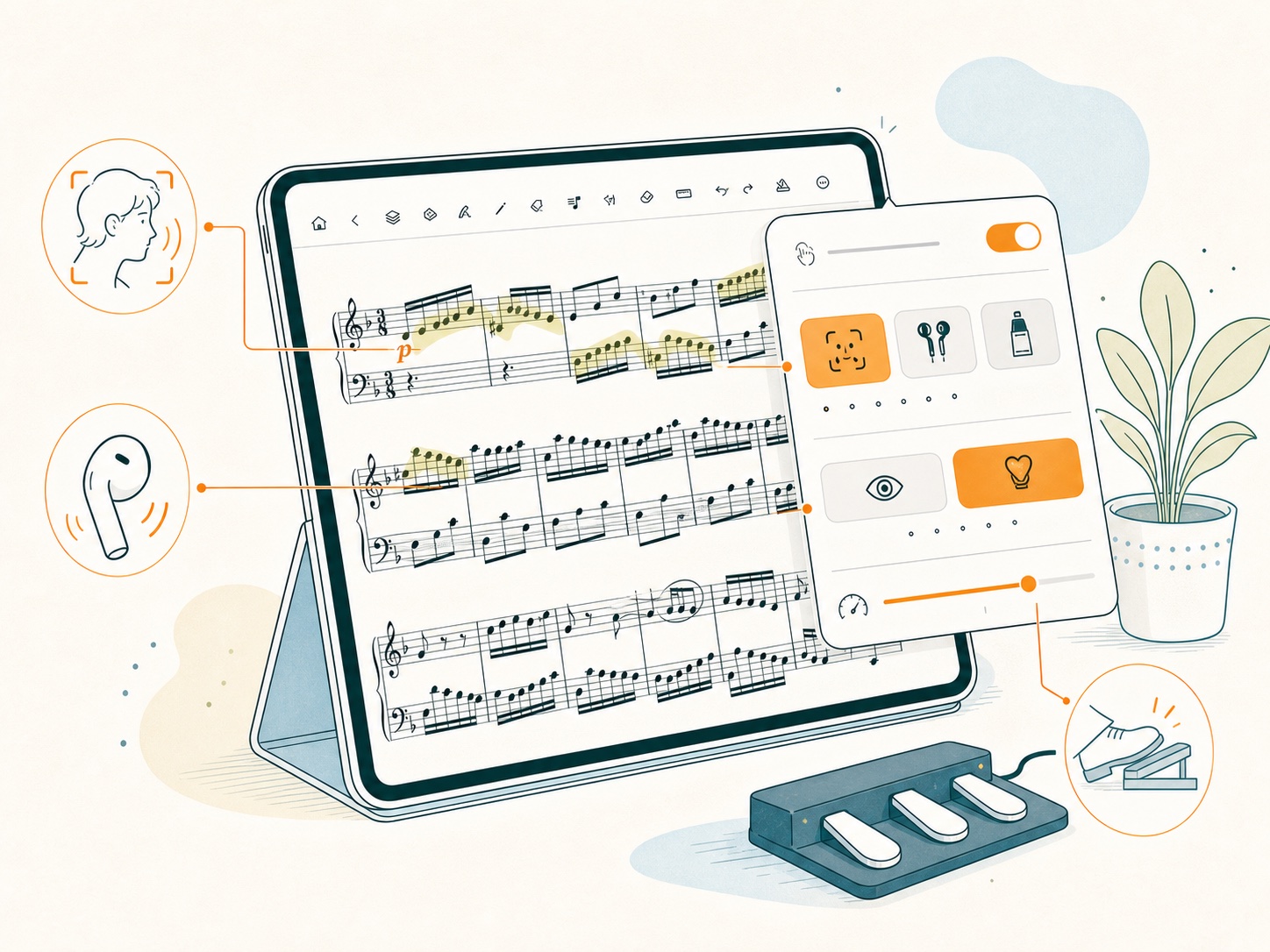 LogScore pedal input option in hands-free settings